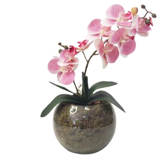 Arranjo Centro Mesa 1 Orquídea Artificial Vaso Rosa Menor preço em Arranjo Centro Mesa 1 Orquídea Artificial Vaso Rosa
