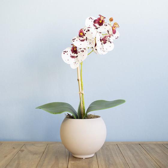 Arranjo de Flor Artificial Orquídea Tigre de Silicone no Vaso Nude Fosco  para Decoração - FORMOSINHA - Arranjos de Flores - Magazine Luiza