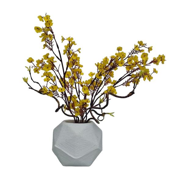 Imagem de Arranjo De Flores Artificiais Mini Cerejeira Vaso 3d