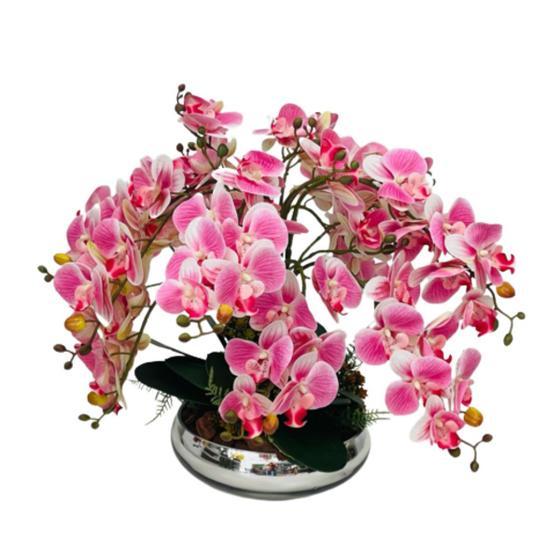 Imagem de Arranjo De Mesa e Vaso Flores 8 Orquídeas Artificial