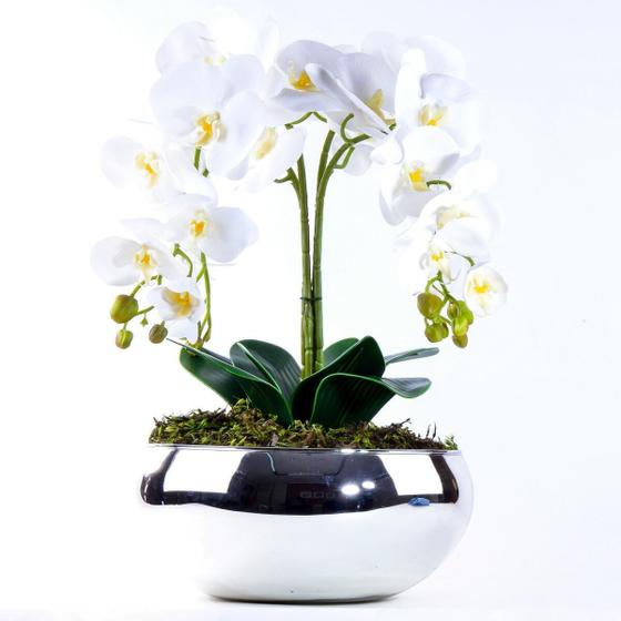 Arranjo de Orquídea Artificial Branca 4 Hastes Vibrante - Vila das Flores -  Plantas Artificiais - Magazine Luiza