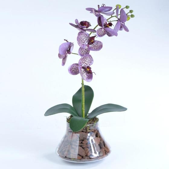 Arranjo de Orquídea Artificial Lilás e Vinho Michele - Vila das Flores -  Flores Artificiais - Magazine Luiza