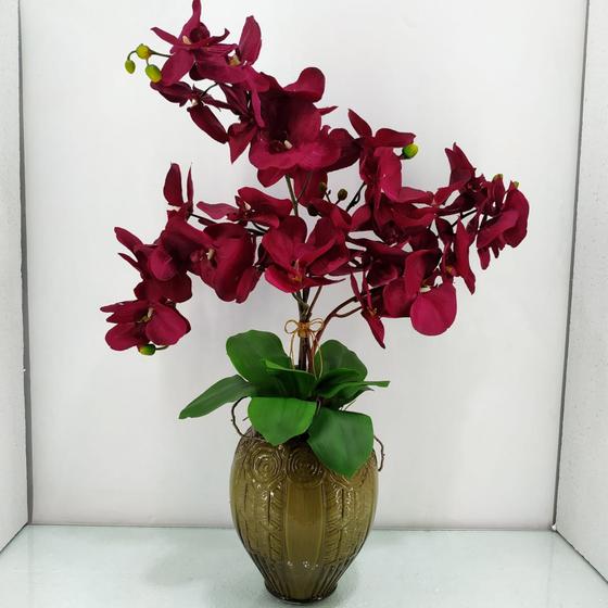 Arranjo De Orquídea Marsala Artificial Mesa Decoração - Studio 11 Flores -  Flores Artificiais - Magazine Luiza