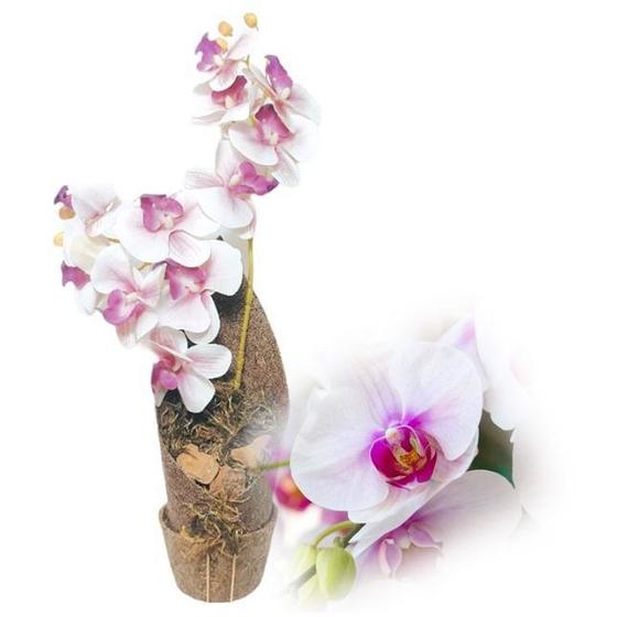 Arranjo de Orquídea Phalaenopsis Branca Artificial - Concise Fashion Style  - Flores Artificiais - Magazine Luiza