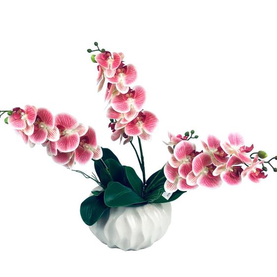 Arranjo De Orquídea Rosa Para Dia Das Mães Com Vaso Em Cerâmica Marmorizado  - Arena - Flores de Natal - Magazine Luiza