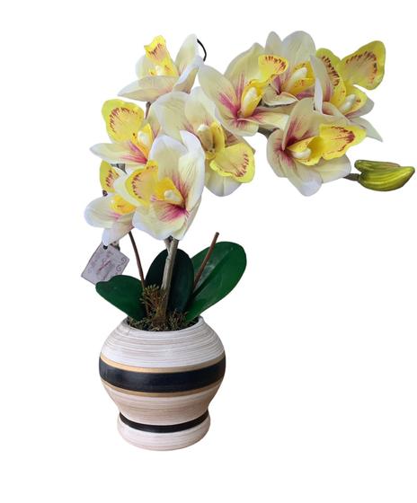 Imagem de Arranjo de Orquídea silicone Vaso de Cerâmica