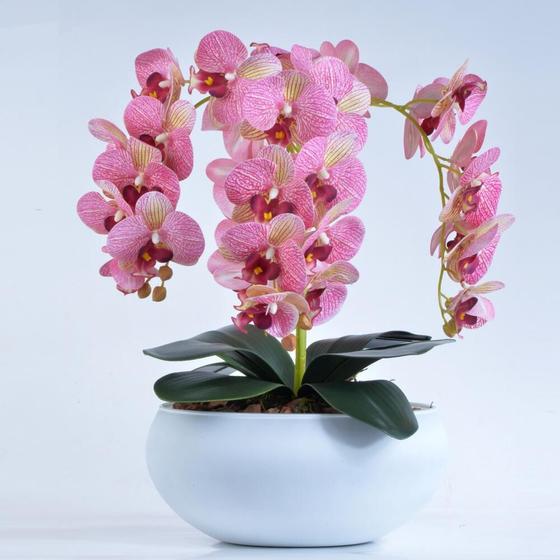 Arranjo de Orquídeas Artificiais Rosa em Vaso Branco Fosco - Vila das  Flores - Vasos para Plantas - Magazine Luiza