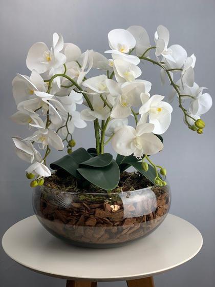Arranjo de Orquideas brancas Vaso transparente - Criart House - Plantas  Artificiais - Magazine Luiza
