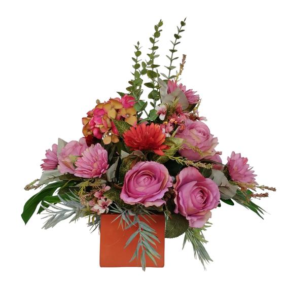 Arranjo De Rosas Enfeite Vaso Centro De Mesa Enfeite Menor preço em Arranjo De Rosas Enfeite Vaso Centro De Mesa Enfeite