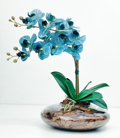 Arranjo Flores Orquídea Artificial Azul Com Vaso E32 - La Caza Store -  Arranjos de Flores - Magazine Luiza