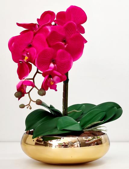 Arranjo Flores Orquídea Artificial Rosa Com Vaso - E1 - La Caza Store -  Flores de Natal - Magazine Luiza