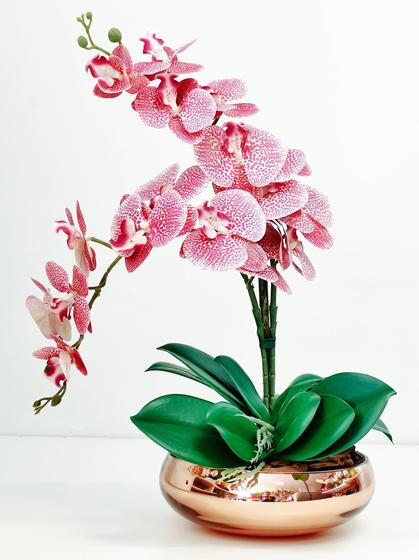Arranjo Flores Orquídea Artificial Rosa Com Vaso E60 - La Caza Store -  Flores de Natal - Magazine Luiza