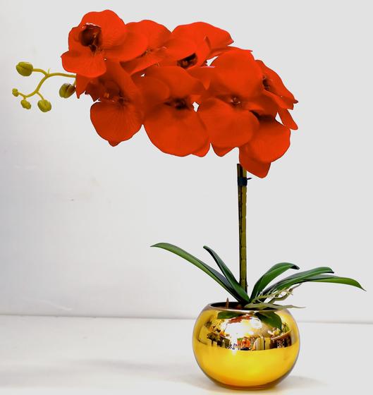 Arranjo Flores Orquídea Artificial Vermelho Com Vaso E65 - La Caza Store -  Flores de Natal - Magazine Luiza