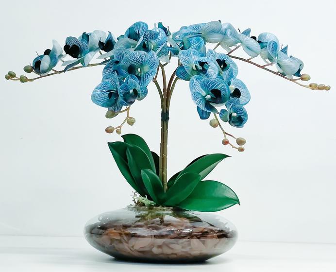 Arranjo Flores Orquídeas Artificial Azul Com Vaso Grande - La Caza Store -  Flores de Natal - Magazine Luiza