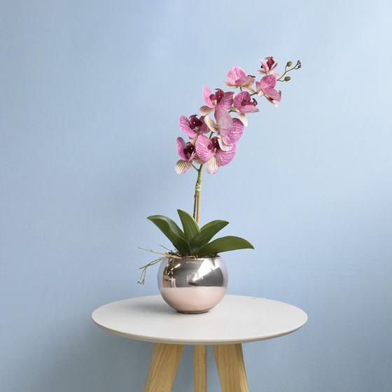 Imagem de Arranjo Orquídea Artificial Rosa no Vaso Rose Gold M  Formosinha