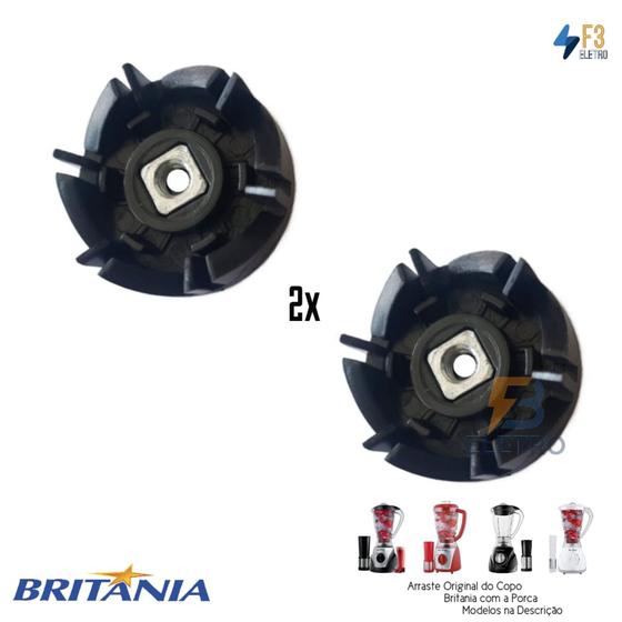 Imagem de Arrastador Original do Copo 2 Peças para Liquidificadores Britania Eletronic Cristal Diamante