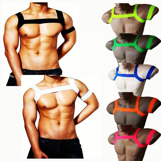 Imagem de Arreio Masculino Alça de Ombro + Bracelete Harness Masculino Mod 4 SexLord Underwear