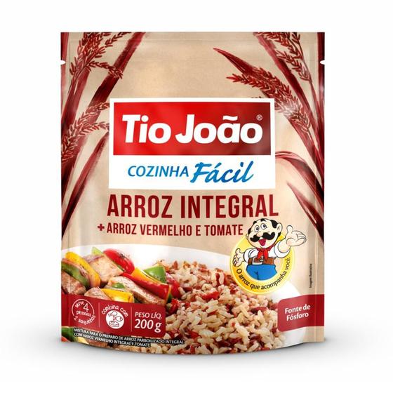 Imagem de Arroz Integral + Arroz Vermelho e Tomate Tio João Cozinha Fácil 200g