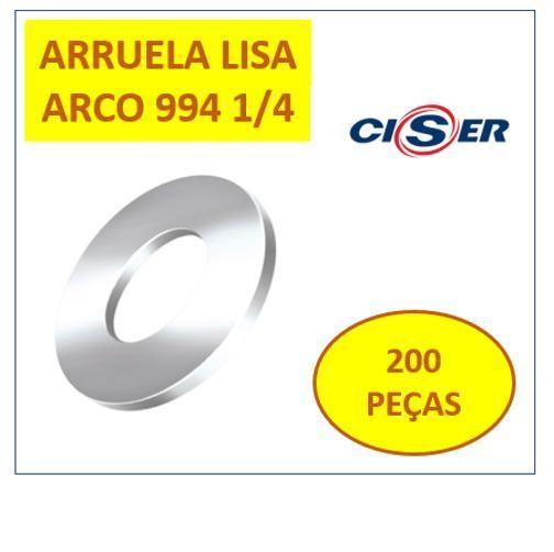 Imagem de Arruela Lisa 1/4 Arco Corbono 994 Zinco Branco - 50Un