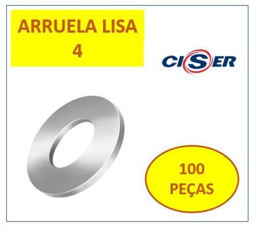 Imagem de Arruela Lisa Mm Inox 304 4 Polido 100 Pçs