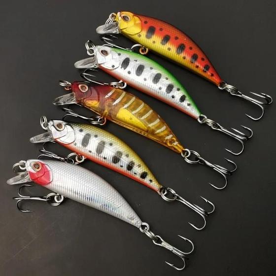 Imagem de Artificial Pesca Iscas Kit, Minnow Afundando, Truta Crank Isca, Bass Fishing Tackle, 5pcs