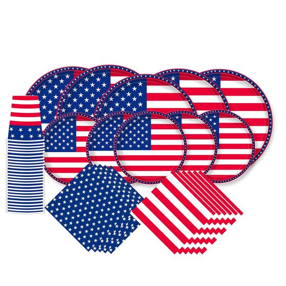 Artigos de festa Gatherfun American Flag para 25 pessoas