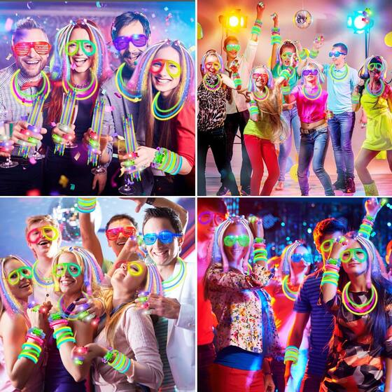 Artigos para festas OLUPP Glow in the Dark 264 unidades com óculos de LED