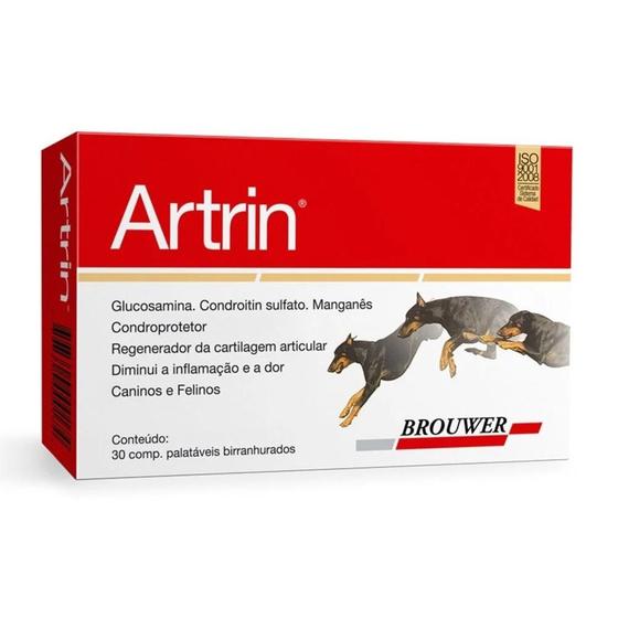 Artrin Condroprotetor Regenerador Articular Para Cães Gatos 30 Comprimidos Menor preço em Artrin Condroprotetor Regenerador Articular Para Cães Gatos 30 Comprimidos