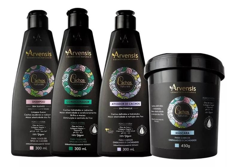 Imagem de Arvensis Kit Cachos Shampoo+Condicionador+Mascara+Ativador