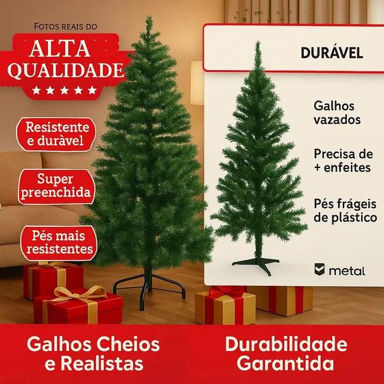 Árvore De Natal 1.50 metros 500 galhos Premium Cheia Luxuosa Pinheiro Desmontável com Pé de Ferro e Nota fiscal - Johny Line Store Natal