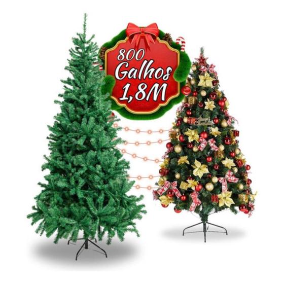 Imagem de Árvore De Natal 1,80 800 Galhos Premium Coleção Única Oferta