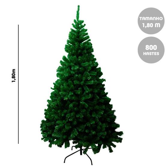 Imagem de Árvore de Natal 1,80 Metros Decorativa 800 Hastes Verde