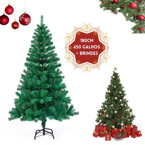 Imagem de Árvore De Natal 180cm 650 Galhos Pinheiro Grande Cheia Luxo