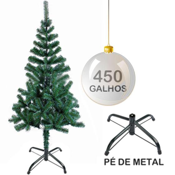 Imagem de Arvore de natal 2,10m verde com 450 galhos e pe de metal - NATALKASA