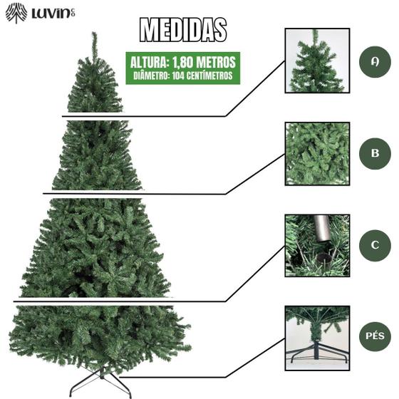 Árvore De Natal 3.0m 2500 Galhos Pinheiro Grande Luxo Cheia Premium 1.50m 1.80m 2.1m 2.4m 2.7m Verde - LuvinCo