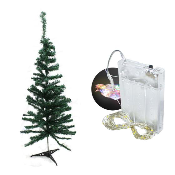 Imagem de Árvore de natal 30cm 25 galhos com pisca colorido a pilha