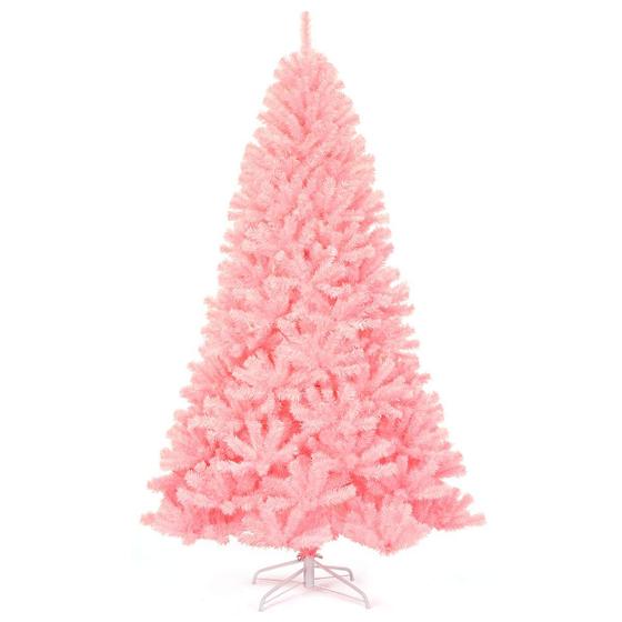 Imagem de Árvore de Natal Artificial Goplus Rosa (2,3m) - Sem Luzes - com Suporte