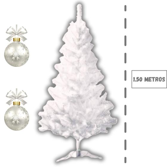 Imagem de Árvore De Natal Branca 150cm 220 Galhos Pinheiro Com Base