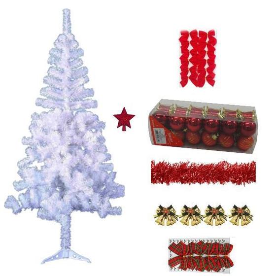 Imagem de Árvore De Natal Branca Decorada 50 Itens 1,80Cm 320 Galhos
