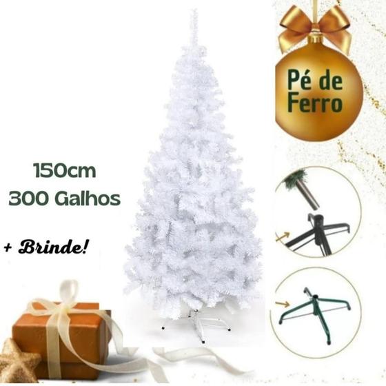 Árvore De Natal Branca150cm 300 Galhos Pé De Ferro Pinheirinho - Atacado  Sul Barber - Árvore de Natal - Magazine Luiza