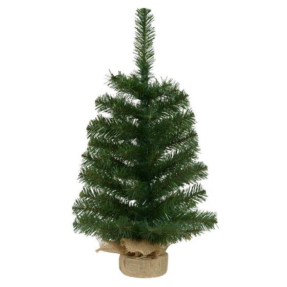Imagem de Arvore de Natal Com Base Juta Com 68 Tips Verde 60cm