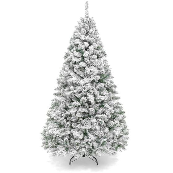 Imagem de Árvore de Natal de 4,5 Pés com Neve Flocada - Best Choice Products