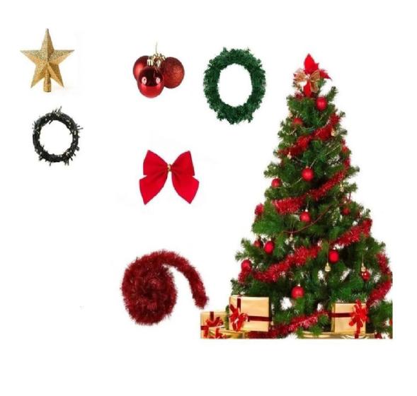 Árvore De Natal Decorada 1,80cm 320 Galhos Com 6 Itens - Vein - Árvore de  Natal - Magazine Luiza