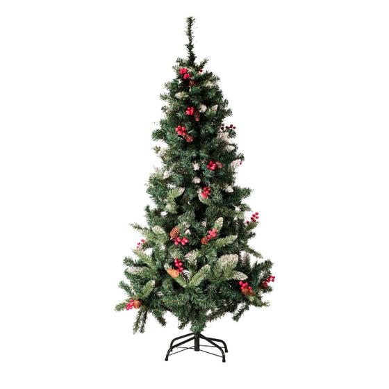 Imagem de Árvore De Natal Decorada Alpina Nevada Pinheiro 150cm 400 Galhos Magizi