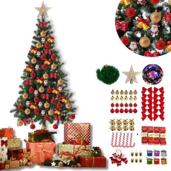 Imagem de Arvore De Natal Decorada Pinheiro 1,5M 220Galhos+95 Enfeites