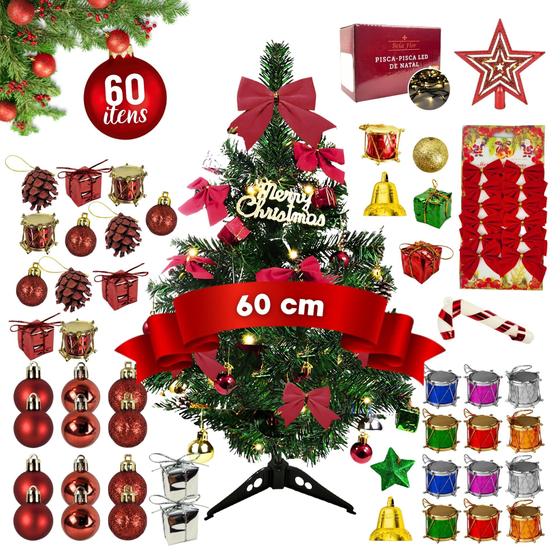 Imagem de Arvore de Natal Decorada Pinheiro + Pisca Pisca e Enfeites 110V