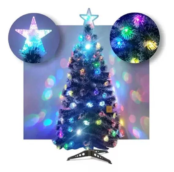 Imagem de Árvore De Natal Fibra Ótica E Estrelas De Led