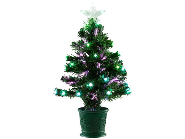 Imagem de Árvore de Natal Fibra Ótica Verde 60cm com Luzes