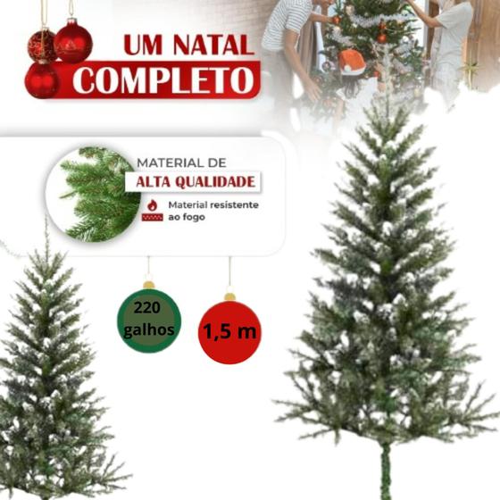 Árvore De Natal Grande Nevada Completa + 100 Enfeites + Pisca - CASAMBIENTE