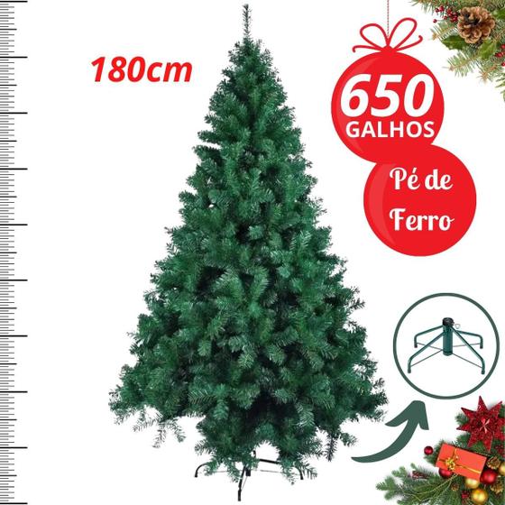 Imagem de Árvore de Natal Grande Pinheiro Verde 1,80 Metros 650 Galhos Cheia